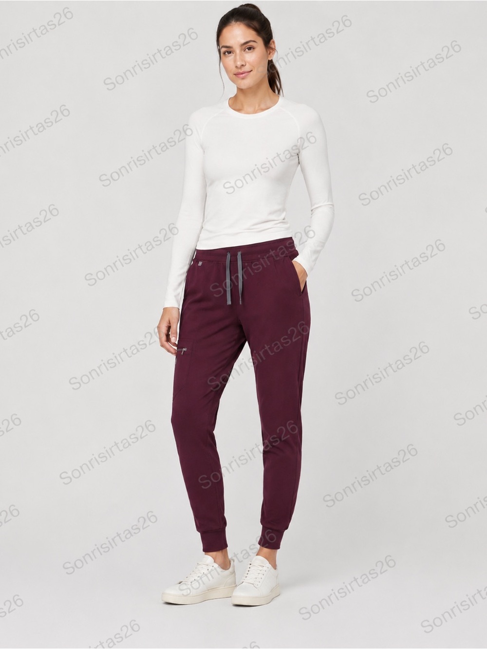 Figs Zamora Women's Jogger Scrub Pant Burgundy Size S